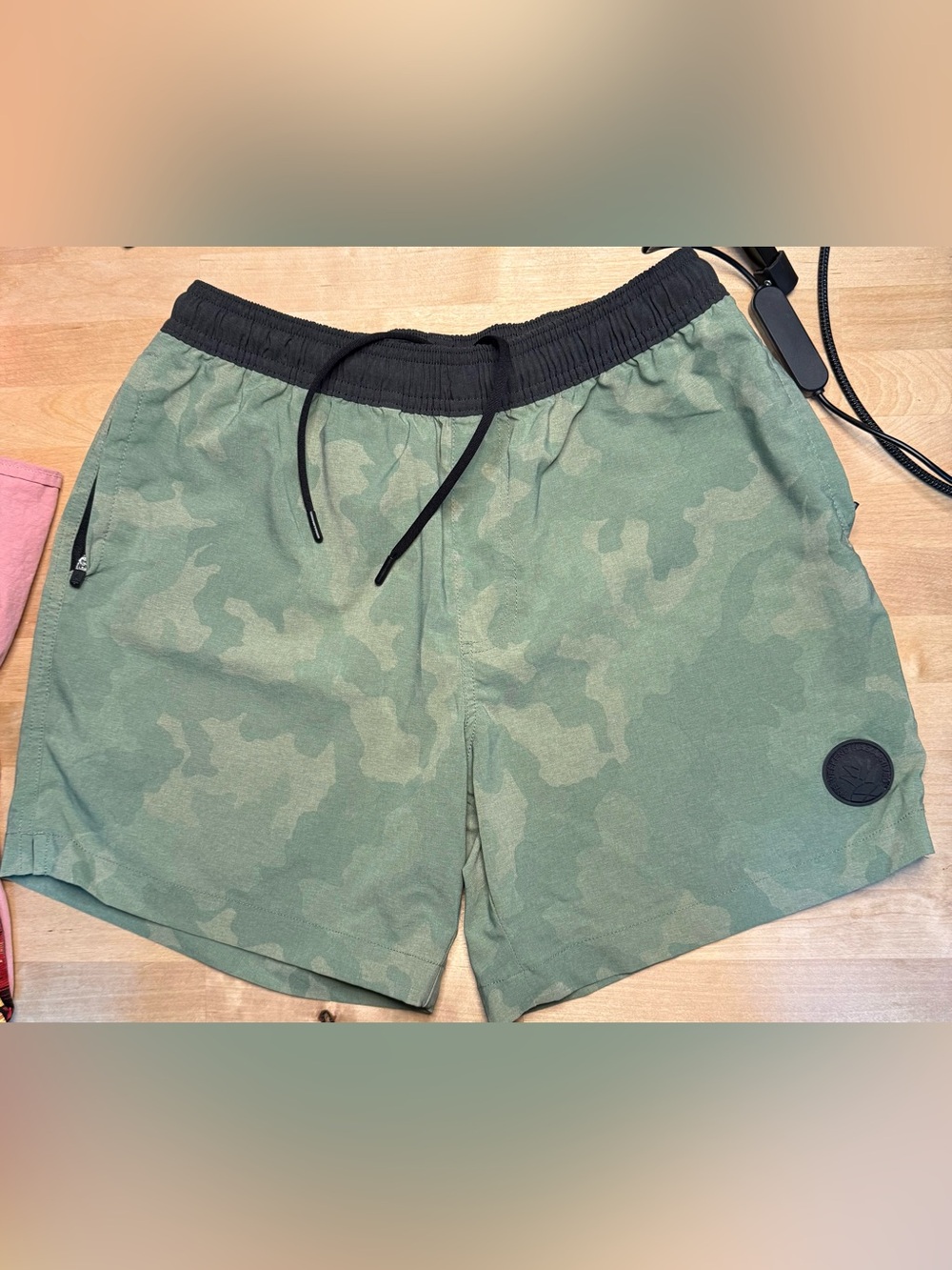 chubbies Green Camo Elastic-Waist Athletic Shorts